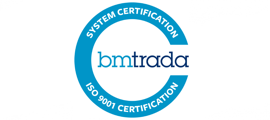 Obraz przedstawia logotyp bmtrada ISO9001 Certyfikat